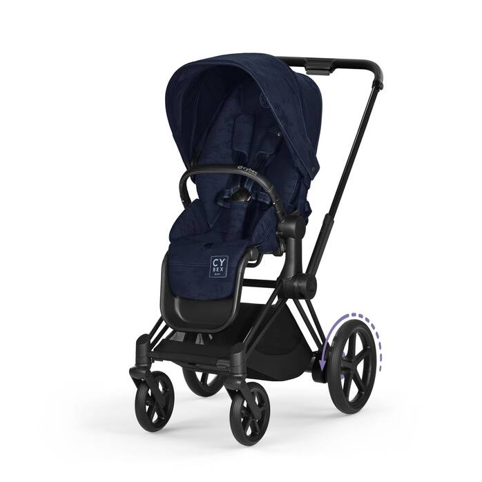 Image shows the combination of several products, sold separately. image number 2 CYBEX Priam / e-Priam Seat Pack - Rebellious Luxury Denim Blue in Rebellious Luxury Denim Blue large-cybex-neu image number 2