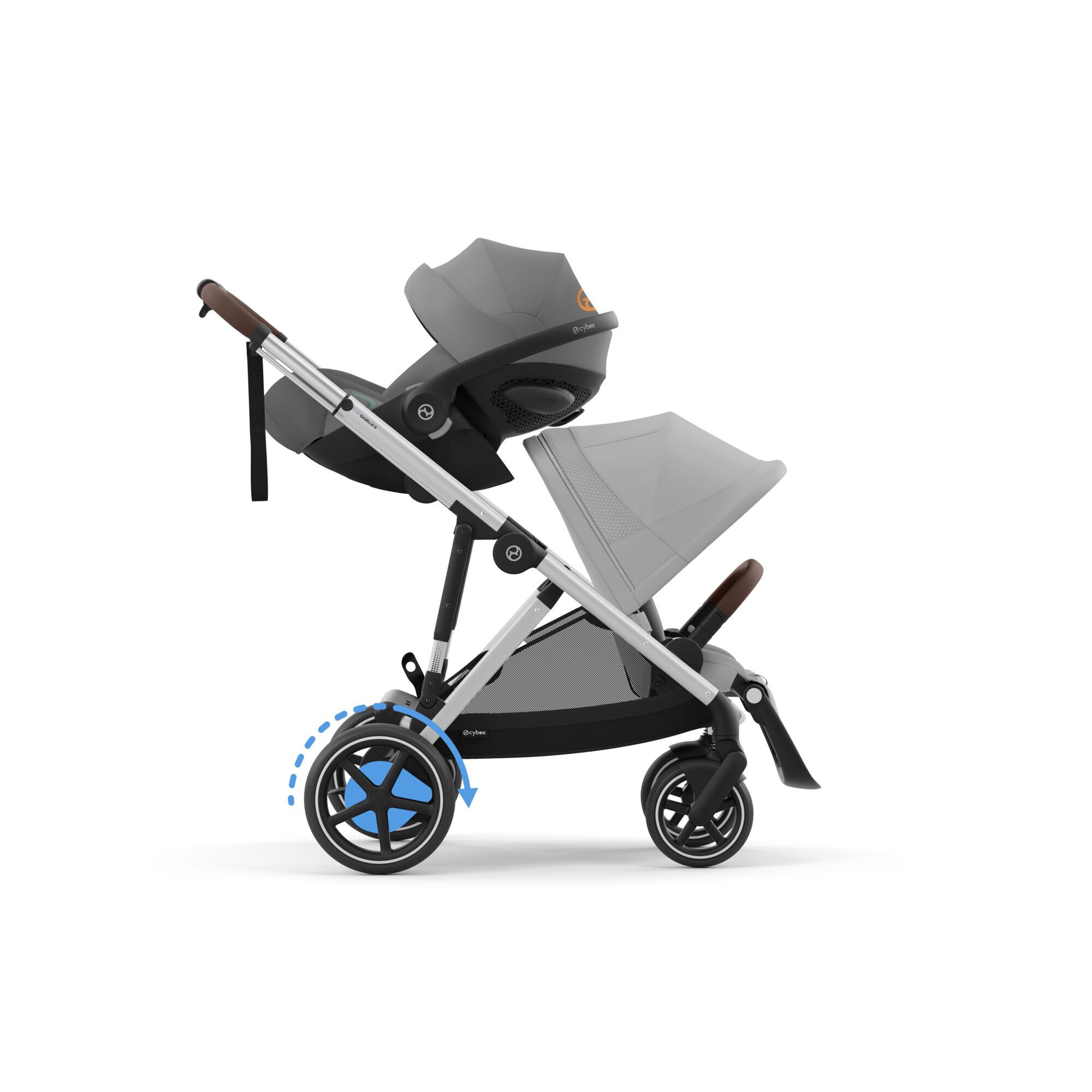CYBEX e-Gazelle S - Stone Grey (Silver Frame) in Stone Grey (Silver Frame) large-cybex-row image number 5 Small