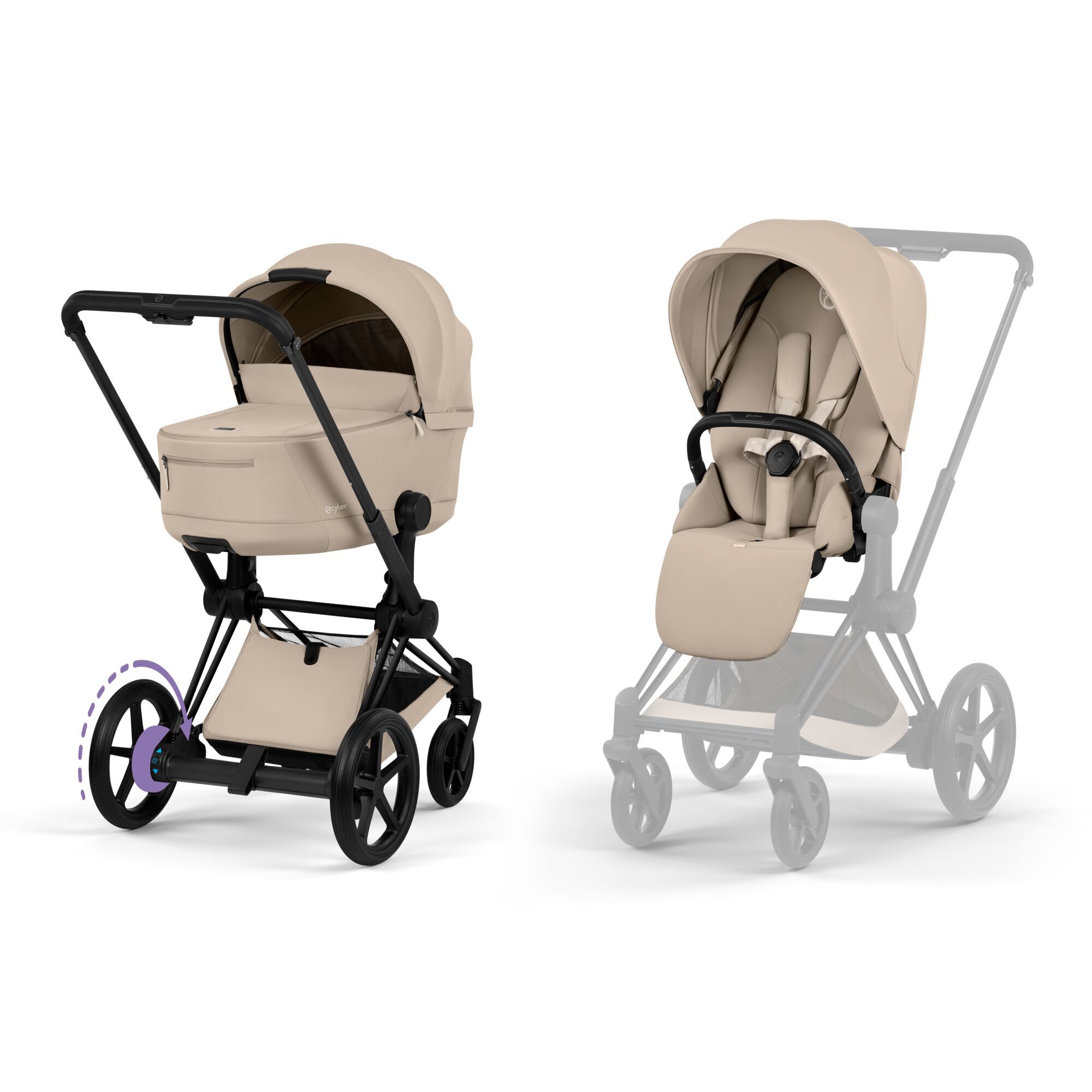 CYBEX e-Priam - Cozy Beige (Matt Black Frame) in Cozy Beige (Matt Black Frame) large-cybex-neu image number 1