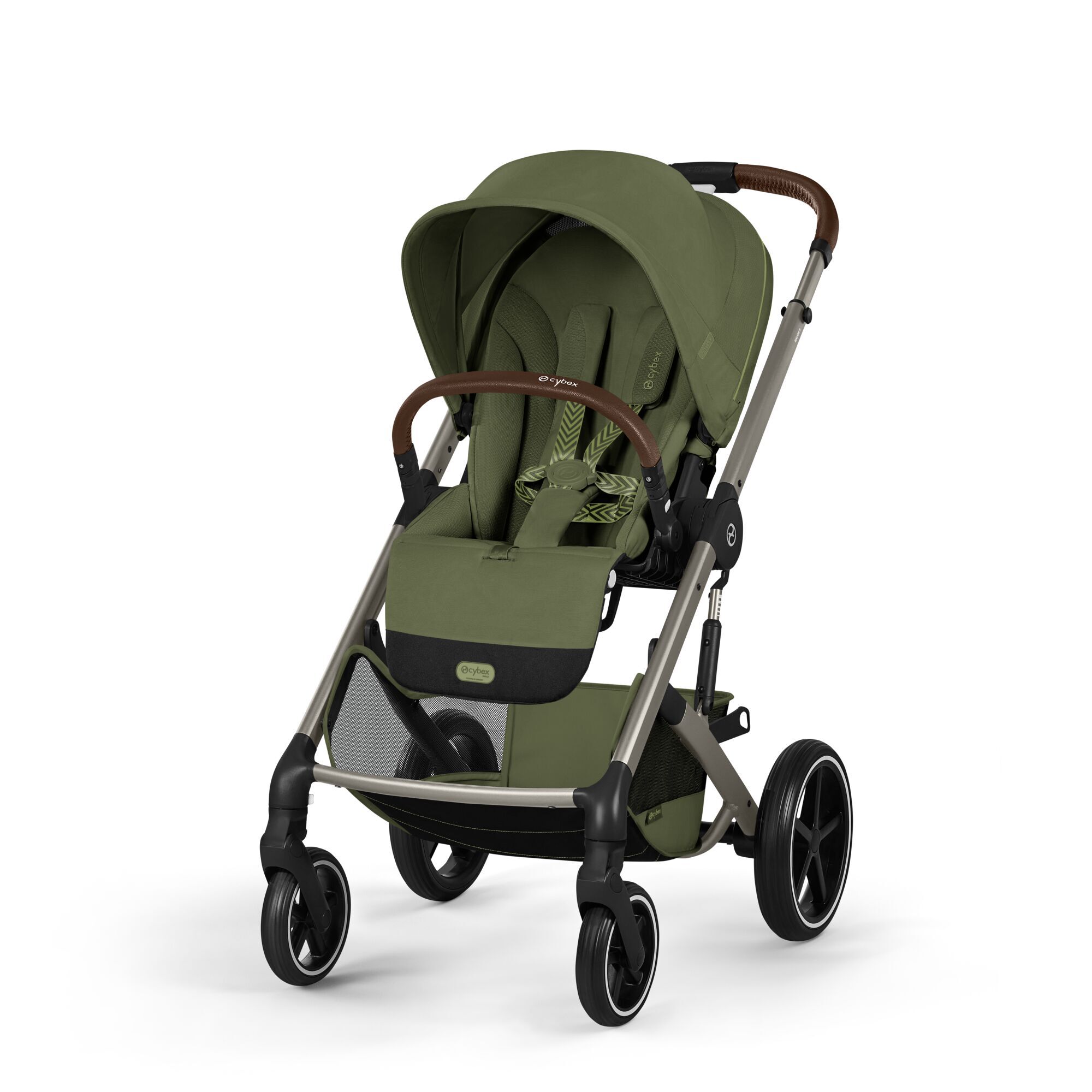 CYBEX Balios S Lux with Fold Cot - Moss Green (Taupe Frame) in Moss Green (Taupe Frame) large-cybex-seu image number 5