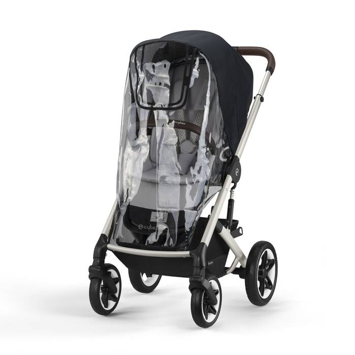 Image shows the combination of several products, sold separately. image number 1 CYBEX Talos S Lux Rain Cover - Transparent in Transparent large-cybex-neu image number 1