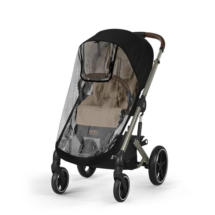 Image shows the combination of several products, sold separately. image number 1 CYBEX Balios S Lux Rain Cover - Transparent in Transparent large-cybex-neu image number 1