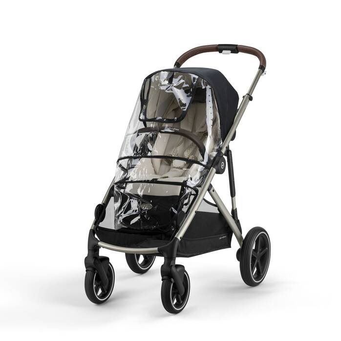 Image shows the combination of several products, sold separately. image number 1 CYBEX Gazelle S Rain Cover - Transparent in Transparent large-cybex-us image number 1