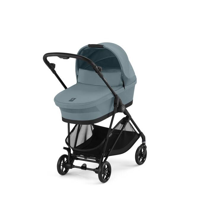Image shows the combination of several products, sold separately. image number 5 CYBEX Melio Cot - Stormy Blue in Stormy Blue large-cybex-neu image number 5