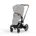 CYBEX e-Priam Frame - Chrome With Brown Details in Chrome With Brown Details large-cybex-us image number 2 Small