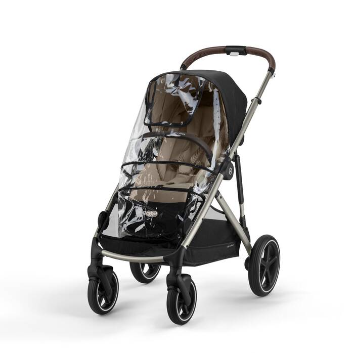 Image shows the combination of several products, sold separately. image number 1 CYBEX Gazelle S Rain Cover - Transparent in Transparent large-cybex-neu image number 1
