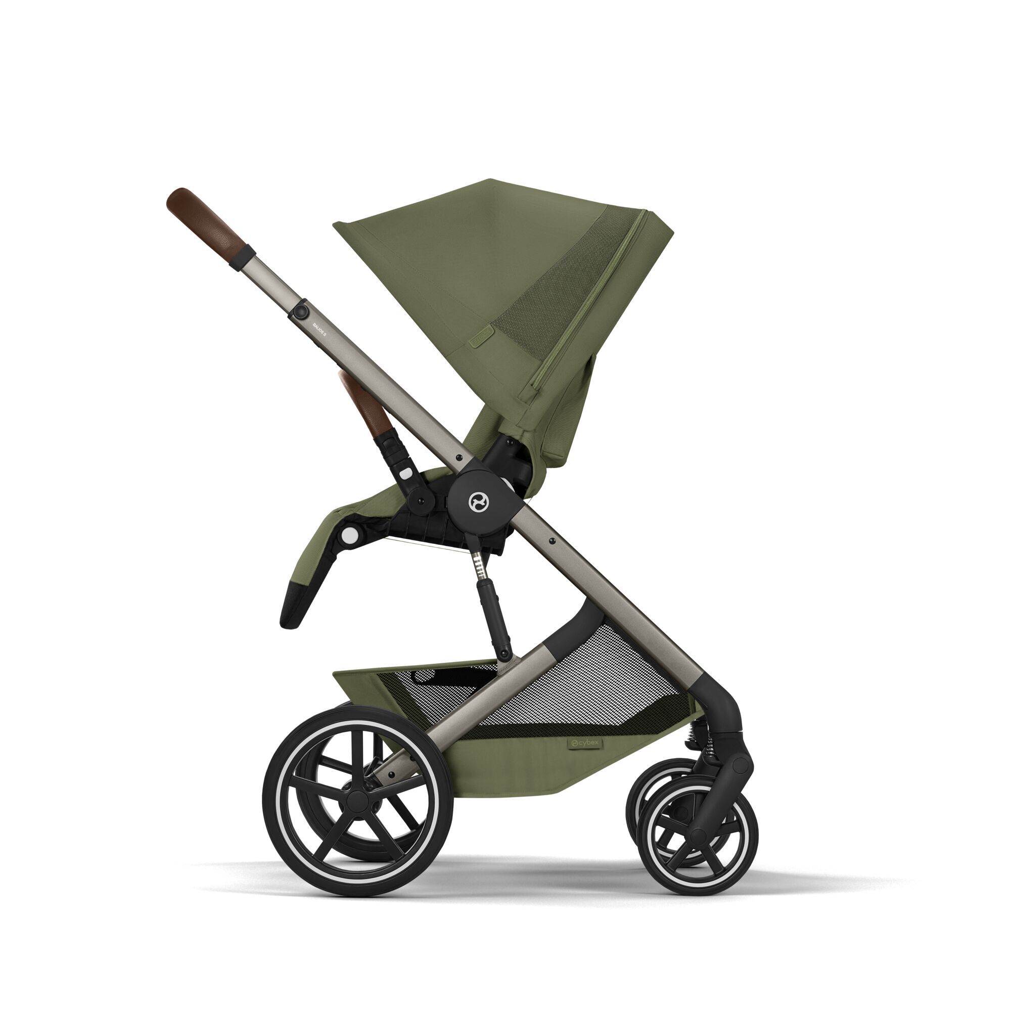CYBEX Balios S Lux with Fold Cot - Moss Green (Taupe Frame) in Moss Green (Taupe Frame) large-cybex-seu image number 7