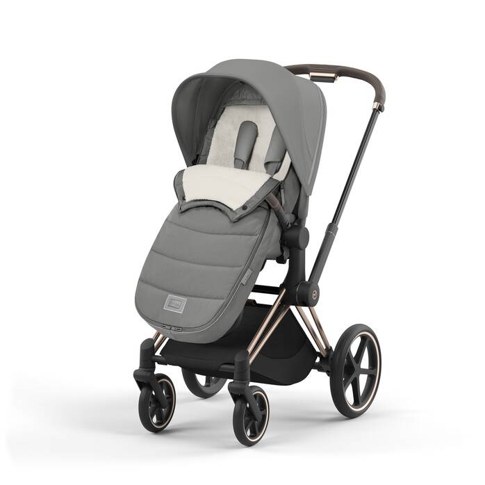 Die Abbildung zeigt die Kombination mehrerer Produkte, die separat verkauft werden. Bild 5 CYBEX Platinum Footmuff - Mirage Grey in Mirage Grey large-cybex-neu Bild 5