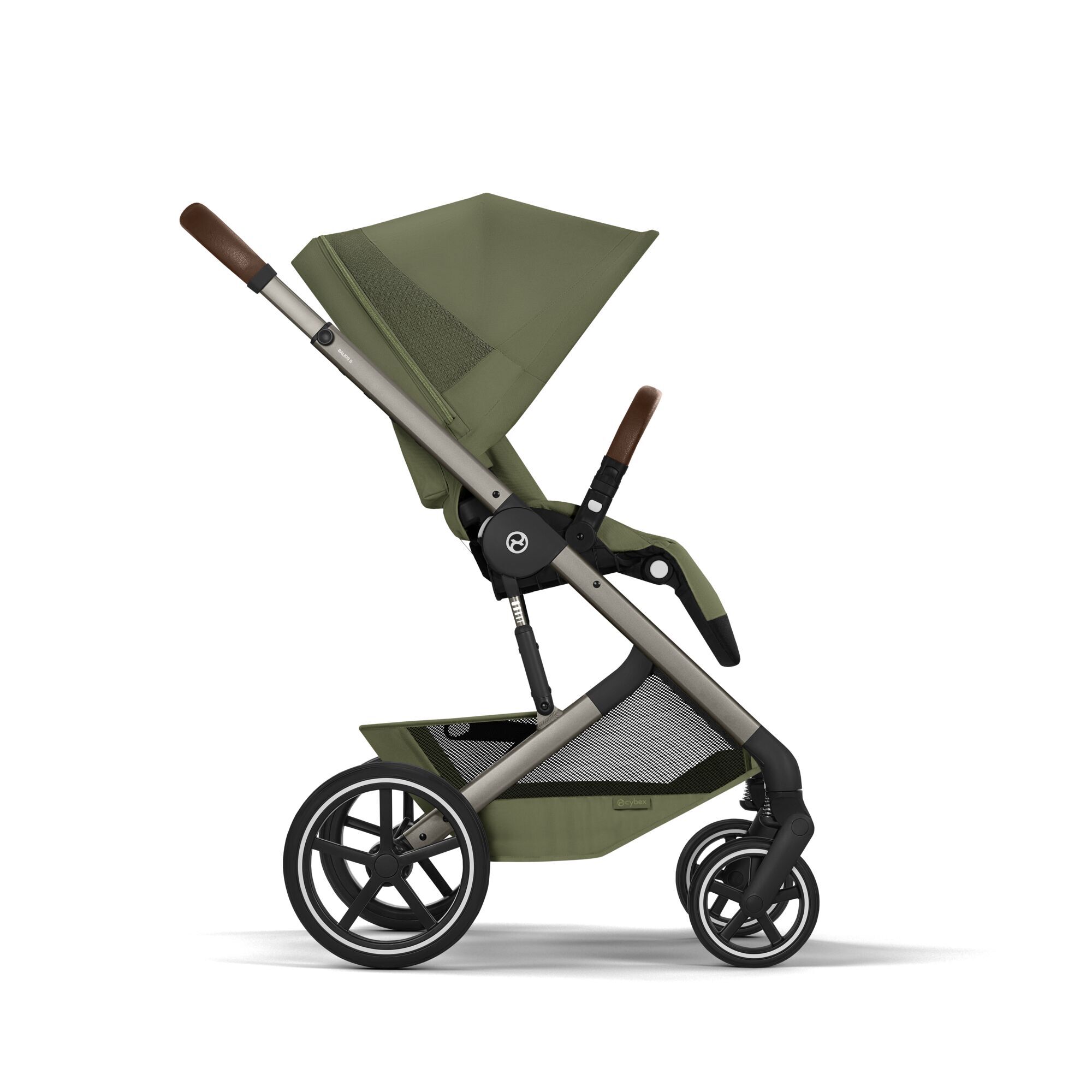 CYBEX Balios S Lux with Fold Cot - Moss Green (Taupe Frame) in Moss Green (Taupe Frame) large-cybex-seu image number 6