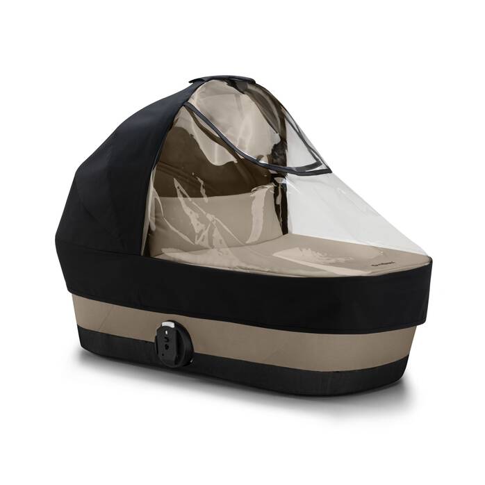 Image shows the combination of several products, sold separately. image number 1 CYBEX Gazelle S Cot Rain Cover - Transparent in Transparent large-cybex-neu image number 1