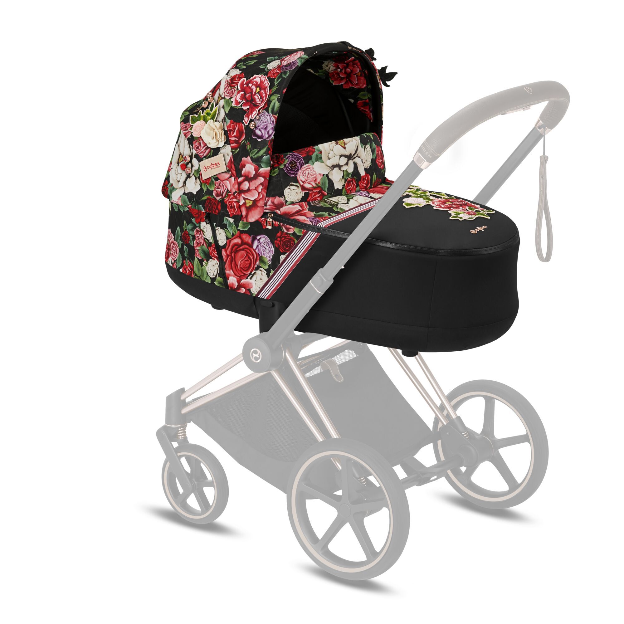 CYBEX Priam 3 Lux Carry Cot - Spring Blossom Dark in Spring Blossom Dark large-cybex-neu image number 4 Small