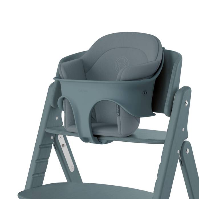 Image shows the combination of several products, sold separately. image number 2 CYBEX Click & Fold Comfort Inlay - Stone Blue in Stone Blue large-cybex-neu image number 2
