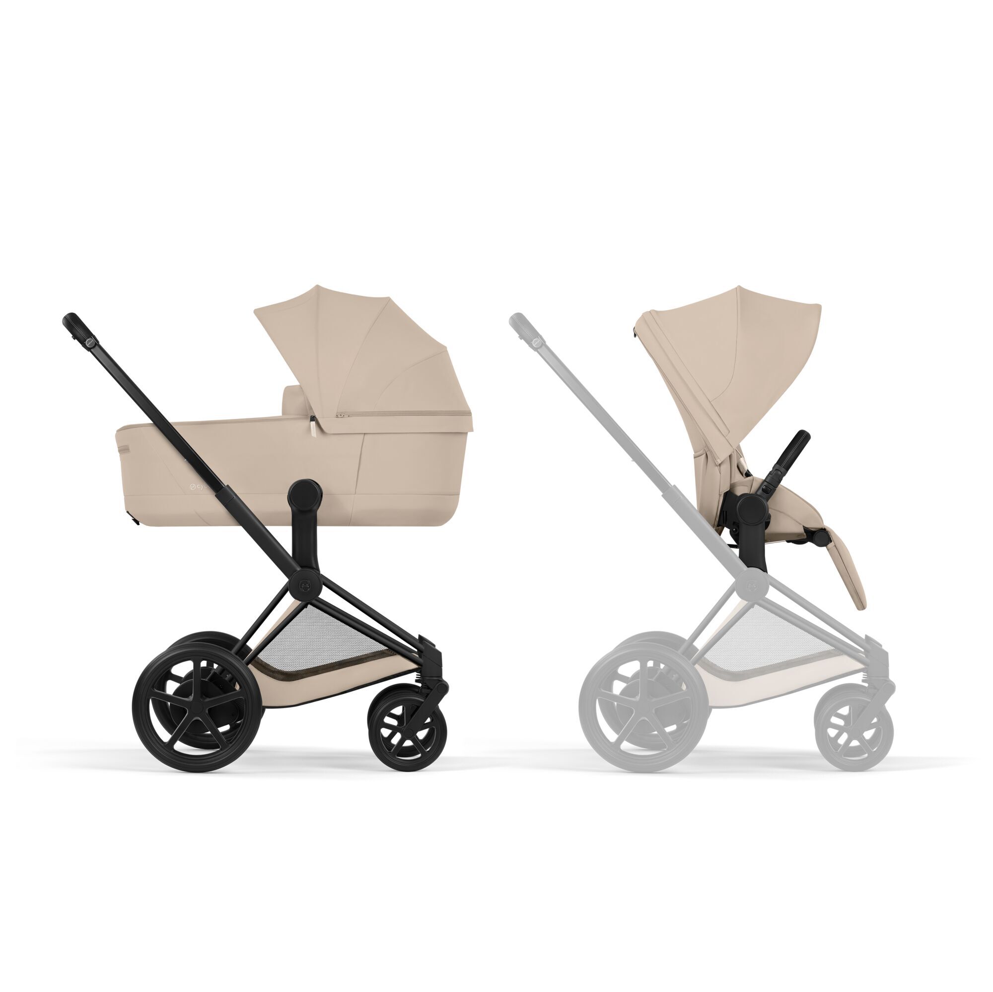 CYBEX e-Priam - Cozy Beige (Matt Black Frame) in Cozy Beige (Matt Black Frame) large-cybex-neu afbeelding nummer 2