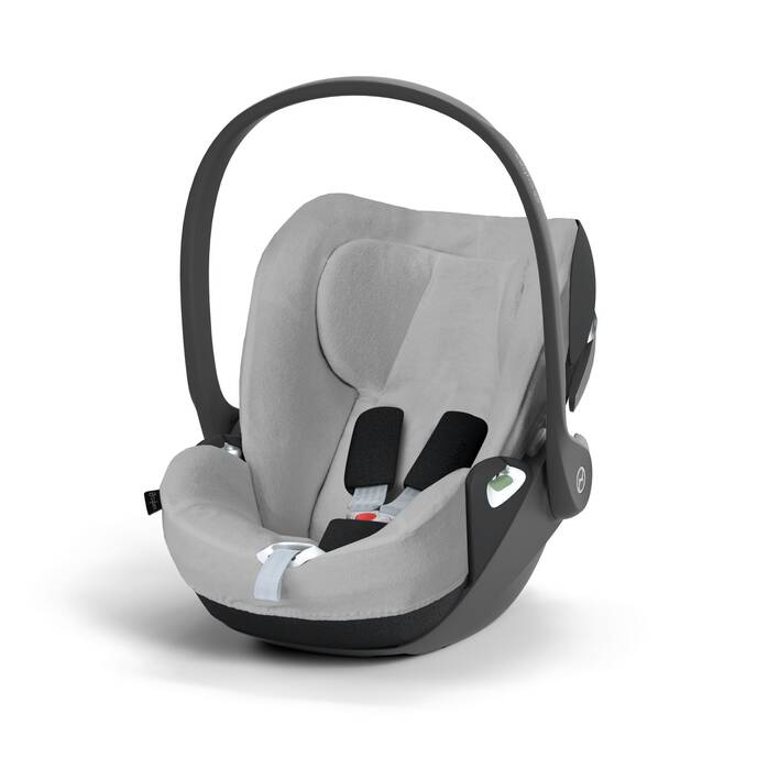 Image shows the combination of several products, sold separately. image number 1 CYBEX Cloud Z2 / T Line Summer Cover - Grey in Grey large-cybex-neu image number 1