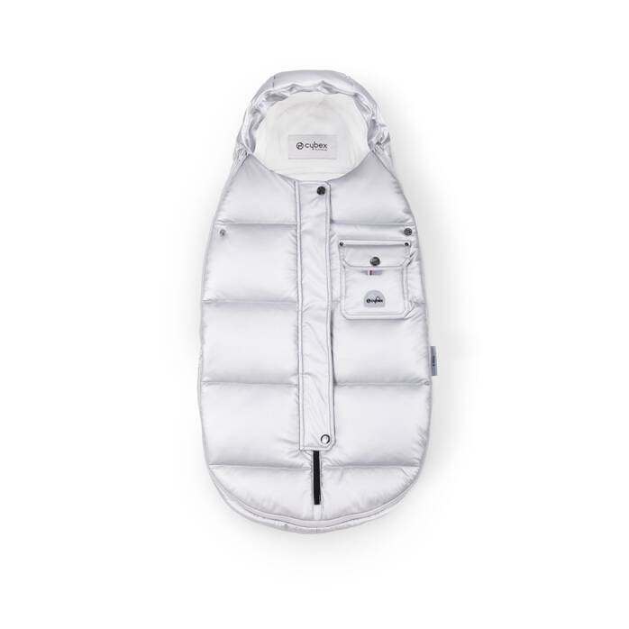 CYBEX Platinum Winter Footmuff Mini - Arctic Silver in Arctic Silver image number 2 CYBEX Platinum Winter Footmuff Mini - Arctic Silver in Arctic Silver large-cybex-neu image number 2