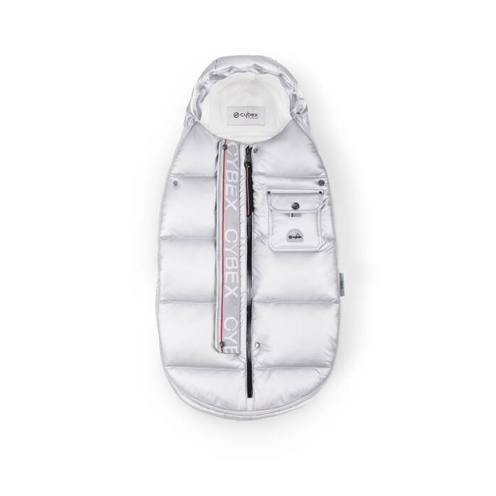 CYBEX Platinum Winter Footmuff Mini - Arctic Silver in Arctic Silver image number 1 CYBEX Platinum Winter Footmuff Mini - Arctic Silver in Arctic Silver large-cybex-neu image number 1